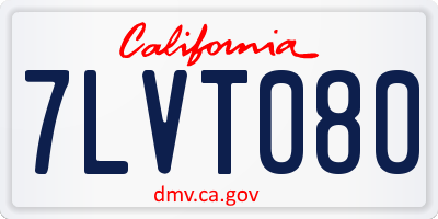 CA license plate 7LVT080