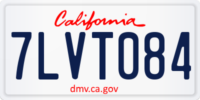 CA license plate 7LVT084