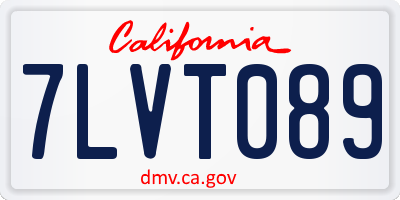 CA license plate 7LVT089