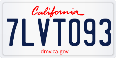 CA license plate 7LVT093