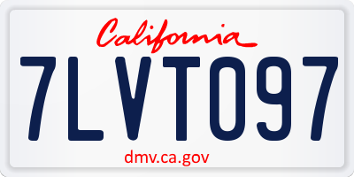 CA license plate 7LVT097
