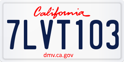 CA license plate 7LVT103
