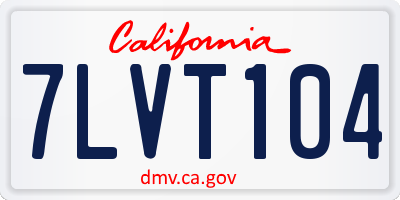CA license plate 7LVT104