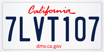 CA license plate 7LVT107