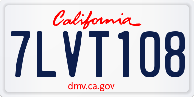CA license plate 7LVT108