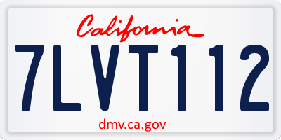 CA license plate 7LVT112