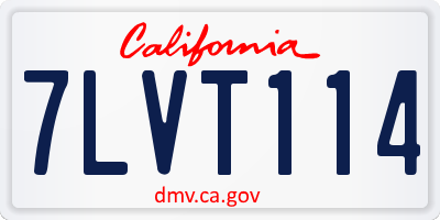 CA license plate 7LVT114