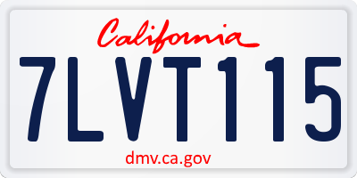 CA license plate 7LVT115