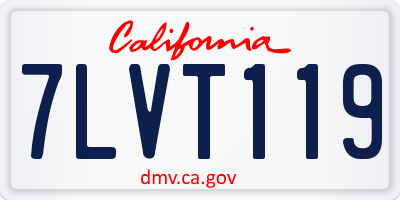 CA license plate 7LVT119