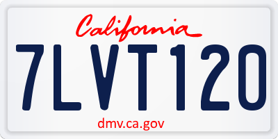 CA license plate 7LVT120