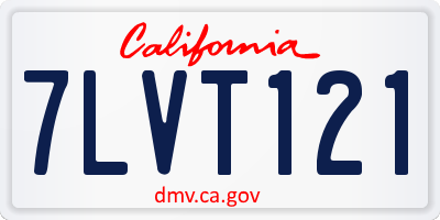 CA license plate 7LVT121