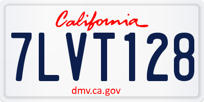 CA license plate 7LVT128