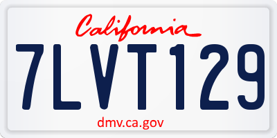 CA license plate 7LVT129