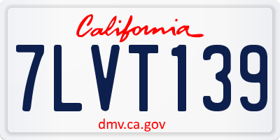 CA license plate 7LVT139