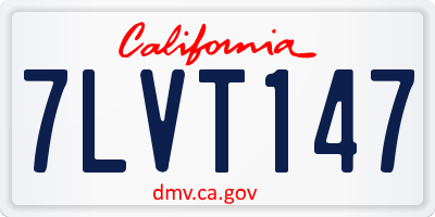 CA license plate 7LVT147