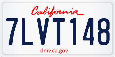 CA license plate 7LVT148
