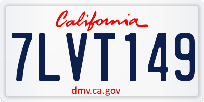 CA license plate 7LVT149