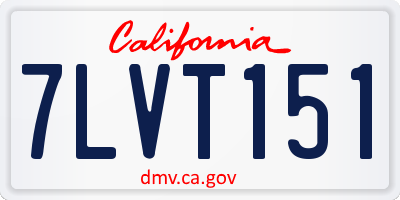 CA license plate 7LVT151