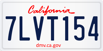 CA license plate 7LVT154