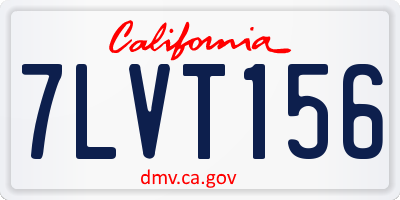 CA license plate 7LVT156