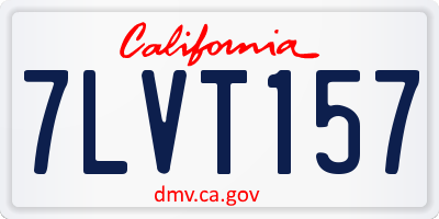 CA license plate 7LVT157