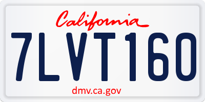 CA license plate 7LVT160