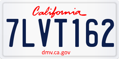 CA license plate 7LVT162