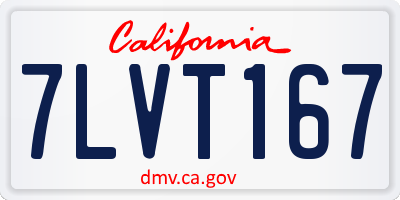 CA license plate 7LVT167