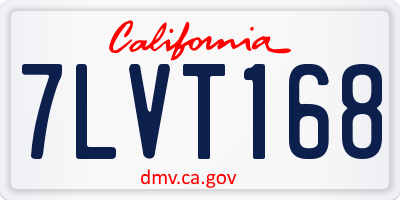 CA license plate 7LVT168