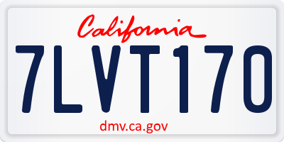 CA license plate 7LVT170