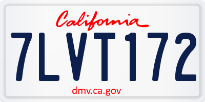 CA license plate 7LVT172