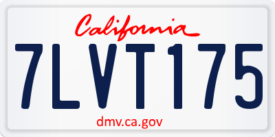 CA license plate 7LVT175