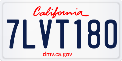 CA license plate 7LVT180