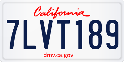 CA license plate 7LVT189