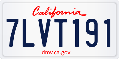 CA license plate 7LVT191