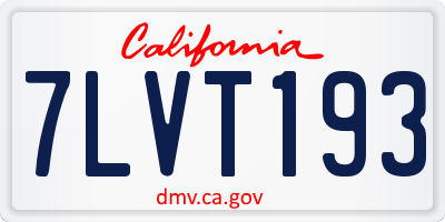 CA license plate 7LVT193