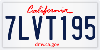 CA license plate 7LVT195