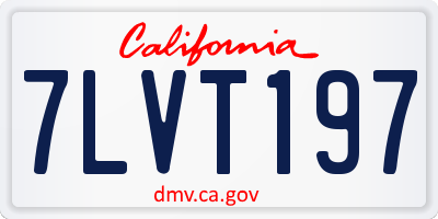 CA license plate 7LVT197