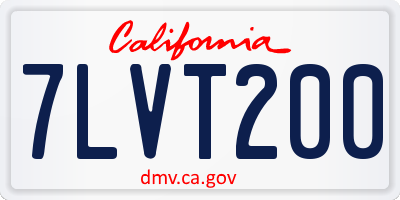 CA license plate 7LVT200