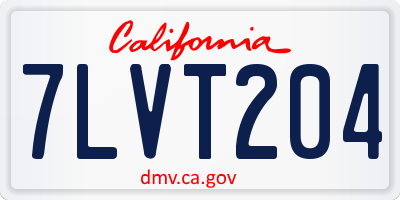 CA license plate 7LVT204