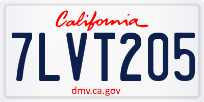 CA license plate 7LVT205