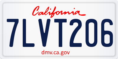 CA license plate 7LVT206