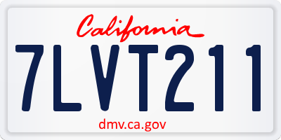 CA license plate 7LVT211