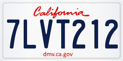 CA license plate 7LVT212