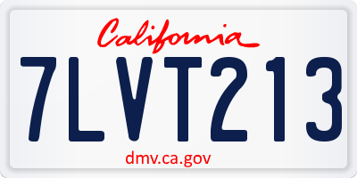 CA license plate 7LVT213