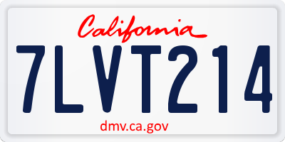 CA license plate 7LVT214