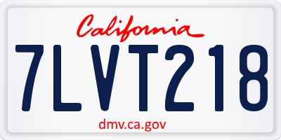 CA license plate 7LVT218