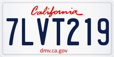 CA license plate 7LVT219