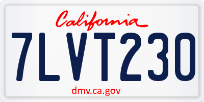 CA license plate 7LVT230