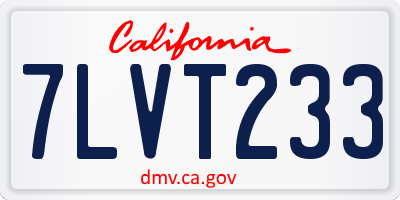CA license plate 7LVT233